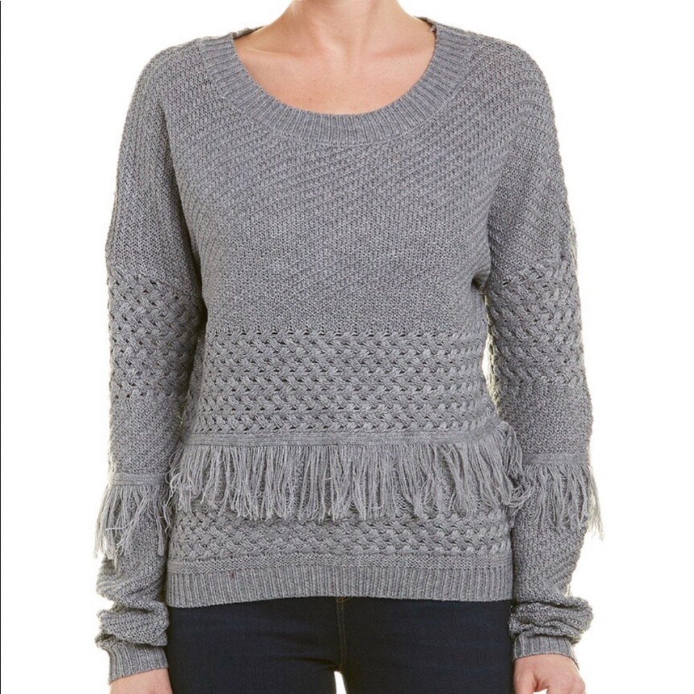 BB Dakota grey fringe sweater